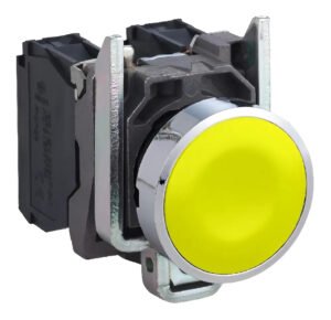 Botón Pulsador Xb4 1na 220v Metal Rasante Amarillo Schneider